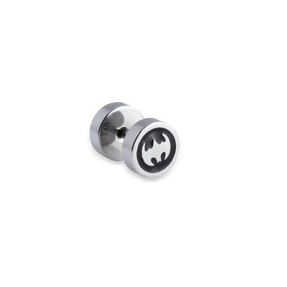 Mens Stainless Steel Barbell Stud Earrings - Star & Dumbbell