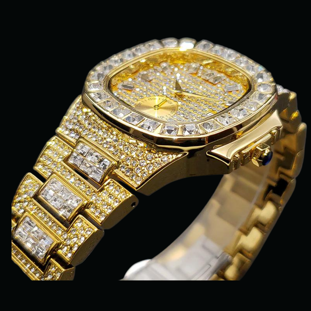 Luxury Date Special Minute Hand Iced Out Diamond Watch – Hip Hop Style Timepiece