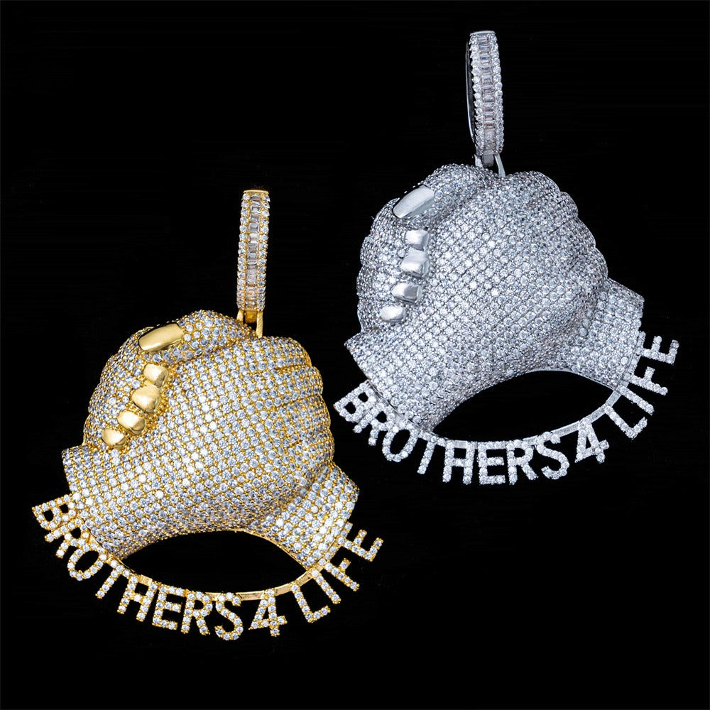 Luxury Full Pave Moissanite/Zircon Lettering Necklace - Eternal Vow Hip Hop Pendant | Caratix