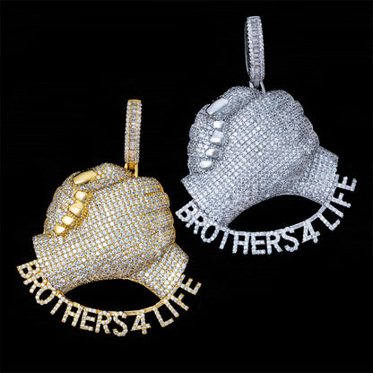 Luxury Full Pave Moissanite/Zircon Lettering Necklace - Eternal Vow Hip Hop Pendant | Caratix