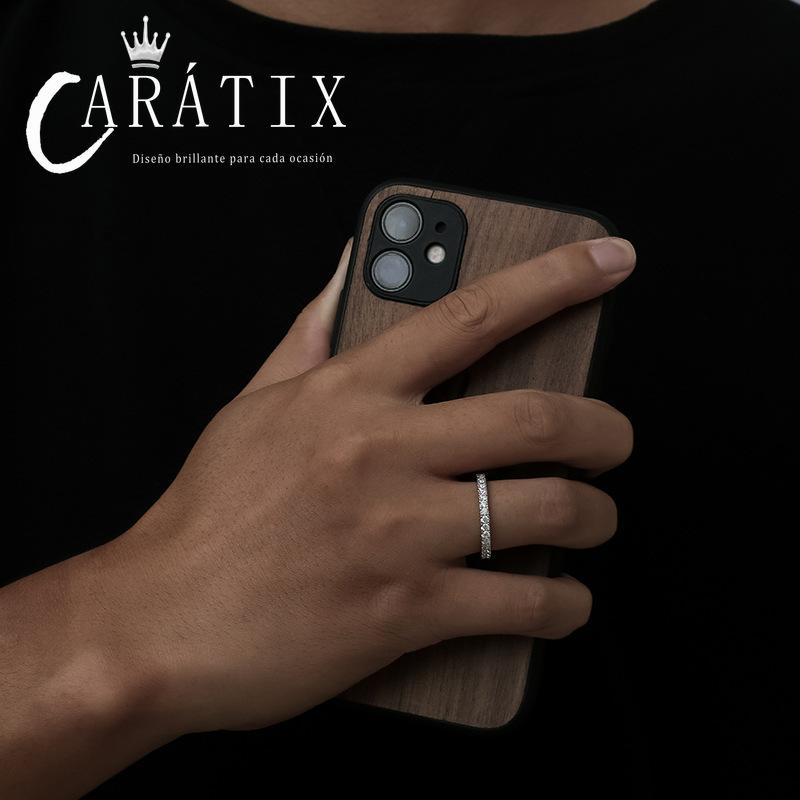 CARÁTIX Single-Row Zircon Couple Ring | Plated Unisex High Quality Hip Hop Jewelry