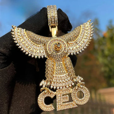Men's Leadership Visionary Necklace | Premium Copper CZ Executive Bling - CaratixJewelry