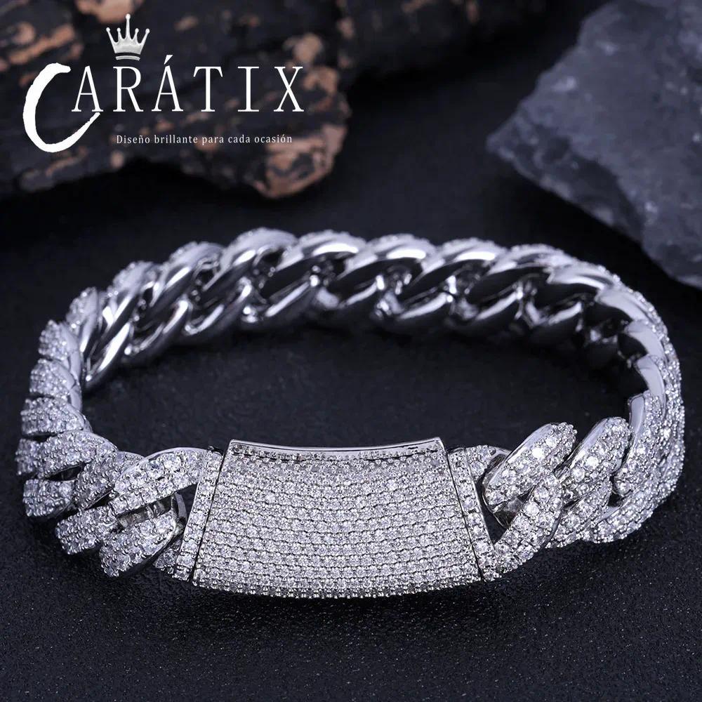 CARÁTIX 13MM 2-Row Cuban Chain Necklace – Hip Hop CZ Bubble Jewelry for Men & Women