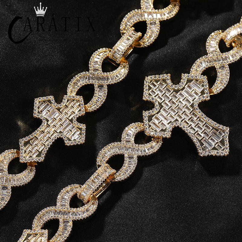 CARÁTIX – Big Cross Infinity Cuban Link Chain Necklace | 5A+ CZ Bling Iced Hip Hop Jewelry for Men