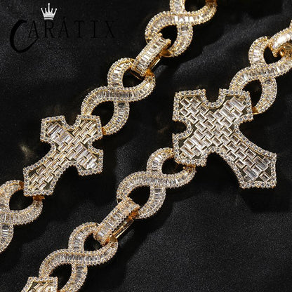 CARÁTIX – Big Cross Infinity Cuban Link Chain Necklace | 5A+ CZ Bling Iced Hip Hop Jewelry for Men