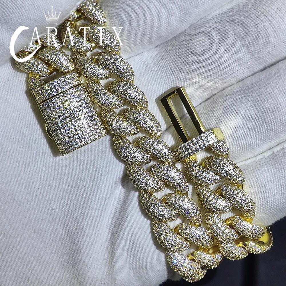 CARÁTIX - 14MM Rapper Mens  Luxury 5A CZ Miami Cuban Necklace Silver Plated Cuban Link Chain Birthday Gift Jewelry Valentine's Day Gift for Men & Girls & Boys Mothers' Day Gift #Springtok