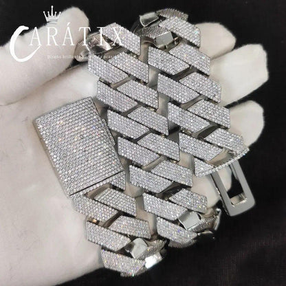 CARÁTIX 25MM 6-Row Cuban Chain Necklace – Thick CZ Prong Hip Hop Jewelry for Men & Women