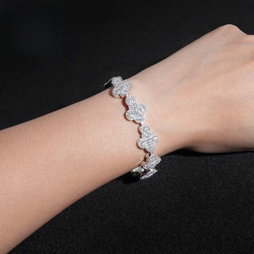13mm Moissanite Cross Cuban Link Bracelet | S925 Silver Hip Hop Jewelry - CaratixJewelry