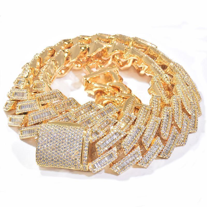 CARÁTIX – Iced Out Rhombus Cuban Link Chain Necklace | Hip Hop CZ Jewelry for Men & Women - CaratixJewelry