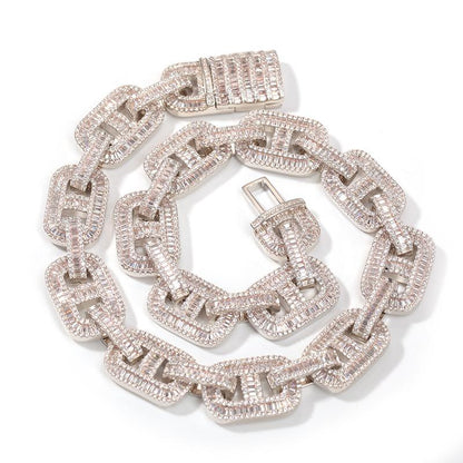 CARÁTIX Pink CZ Pig Nose Chain | Iced Out Coffee Beans Hip Hop Necklace for Men & Women