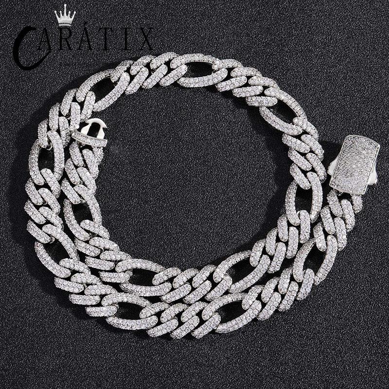 CARÁTIX 12mm 3:1 Cuban Chain | 2-Row CZ Iced Out Hip Hop Necklace for Men