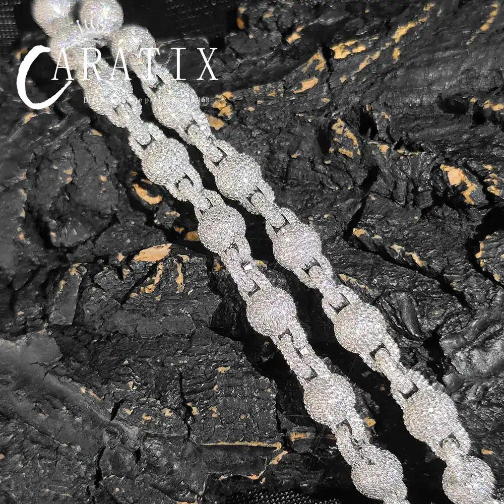 CARÁTIX 10.5MM Miami Cuban Chain Necklace – Round Ball Bead Choker with Micro Pave CZ, Hip Hop Jewelry for Men & Women Gift