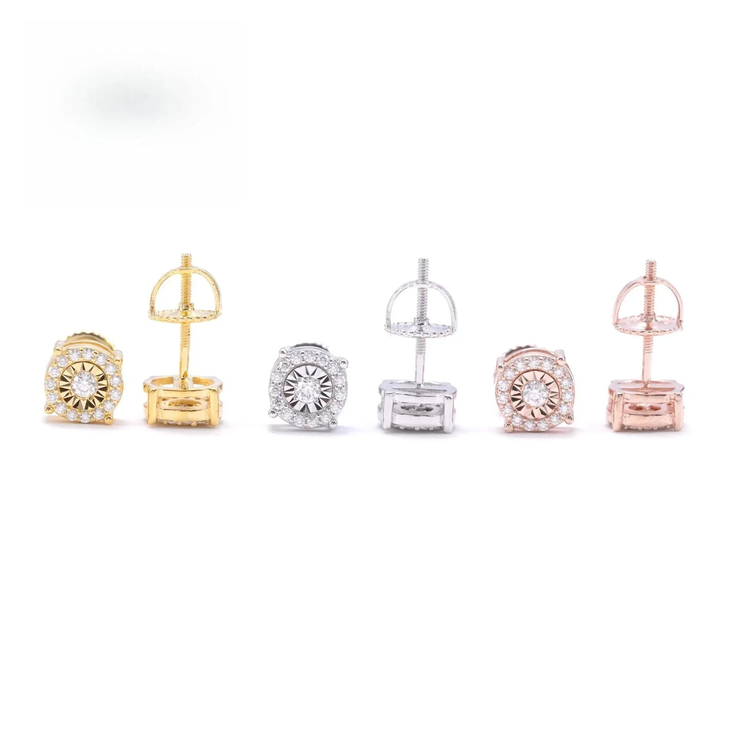 S925 Silver D Color Moissanite Look Carved Disc Earrings - CaratixJewelry