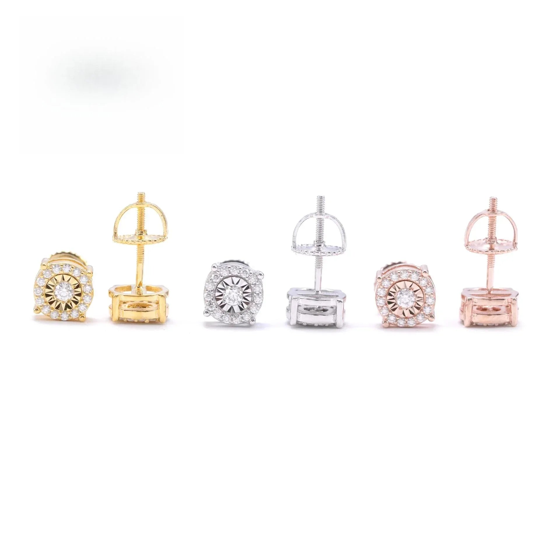 S925 Silver D Color Moissanite Look Carved Disc Earrings - CaratixJewelry