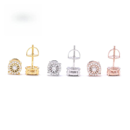 S925 Silver D Color Moissanite Look Carved Disc Earrings - CaratixJewelry