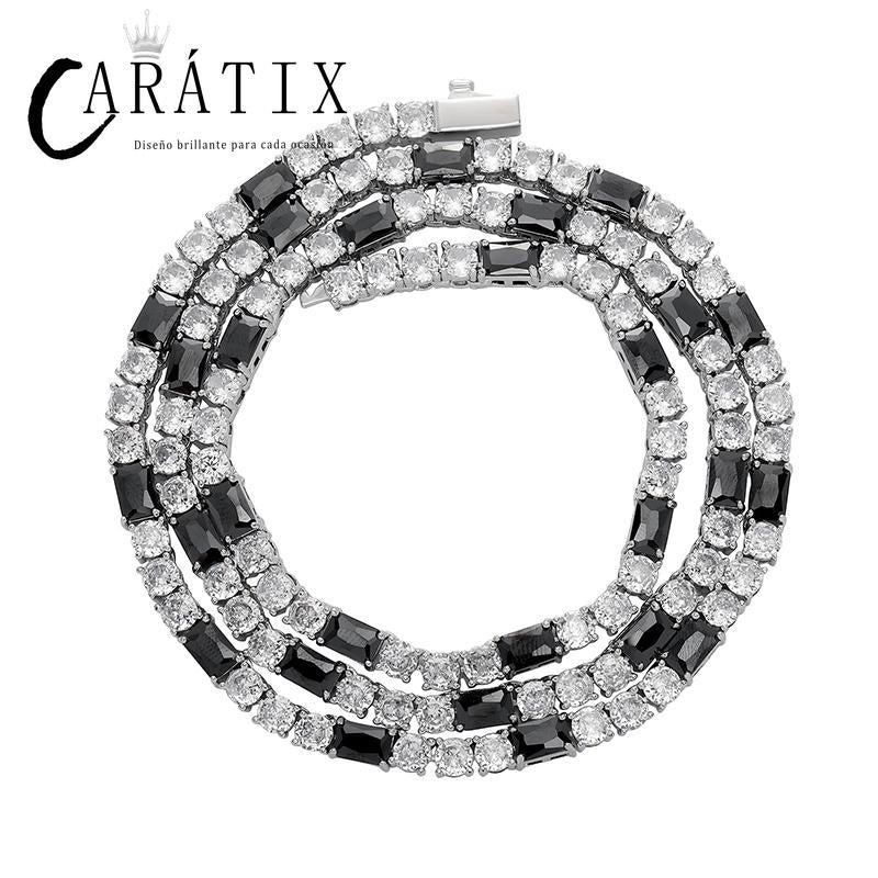 CARÁTIX Black Zircon Tennis Bracelet | 5A+ CZ Iced Out Hip Hop Chain for Men (7"-22")