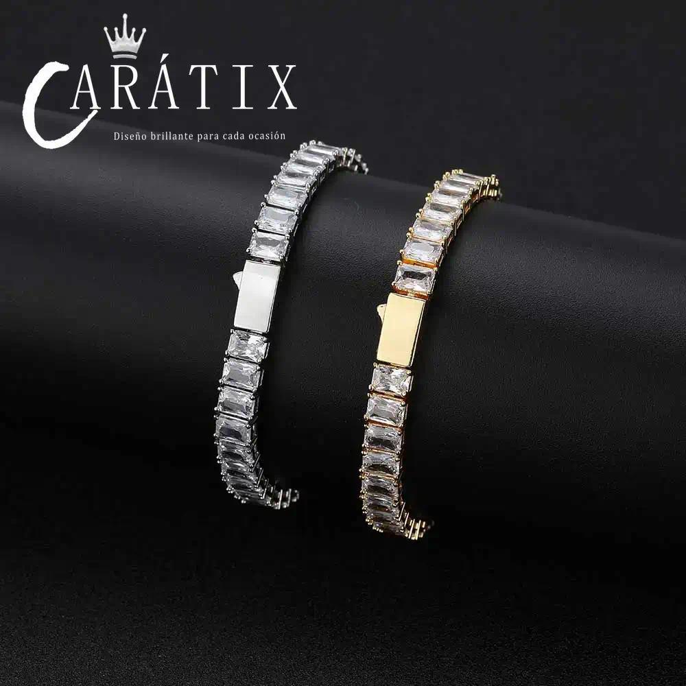 CARÁTIX - 6mm Rectangular Zircon Bling Women Tennis Chain Full  Inlaid Sugar Tennis Necklace   Laser Valentine's Day Gift for Men & Girls & Boys Mothers' Day Gift #Springtok