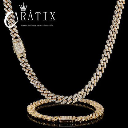 CARÁTIX - 8mm Hip Hop Jewelry Cubic Zirconia Thick Cuban Link Chains for Girl Necklaces Women Valentine's Day Gift for Men & Girls & Boys Mothers' Day Gift #Springtok