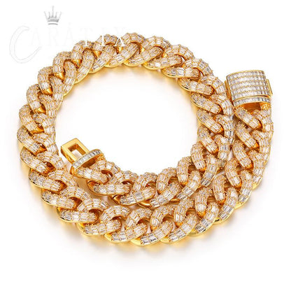 CARÁTIX 20mm 4-Row Cuban Chain | Claw Set CZ Iced Out Hip Hop Necklace for Men