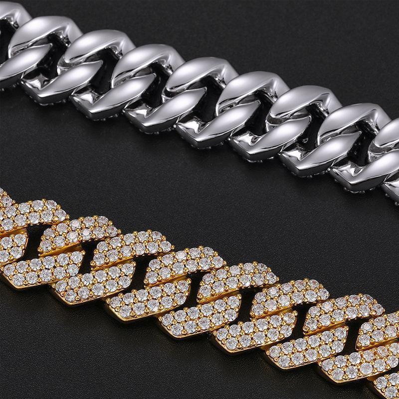 CARÁTIX 14mm Square Cuban Link Chain Necklace – 5A CZ Iced Out Hip Hop Bling Jewelry for Men | Solid Rapper Gift - CaratixJewelry