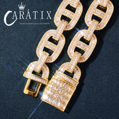 Pig Nose Cuban Chain Necklace for Men | Iced Out Chino Link Hip Hop Jewelry by CARÁTIX