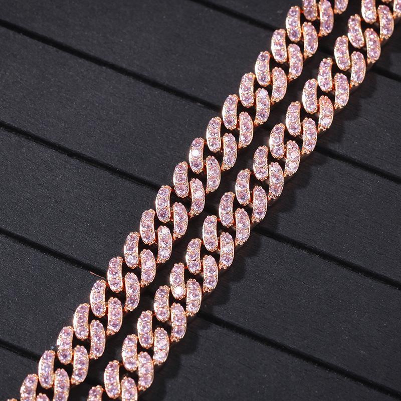 CARÁTIX Pink Zircon Iced Out Cuban Choker | Luxury CZ Bling Necklace for Men & Women (14"-20") - CaratixJewelry