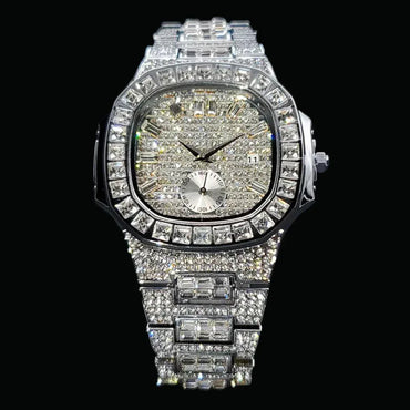 Luxury Date Special Minute Hand Iced Out Watch – Hip Hop Style Timepiece - CaratixJewelry