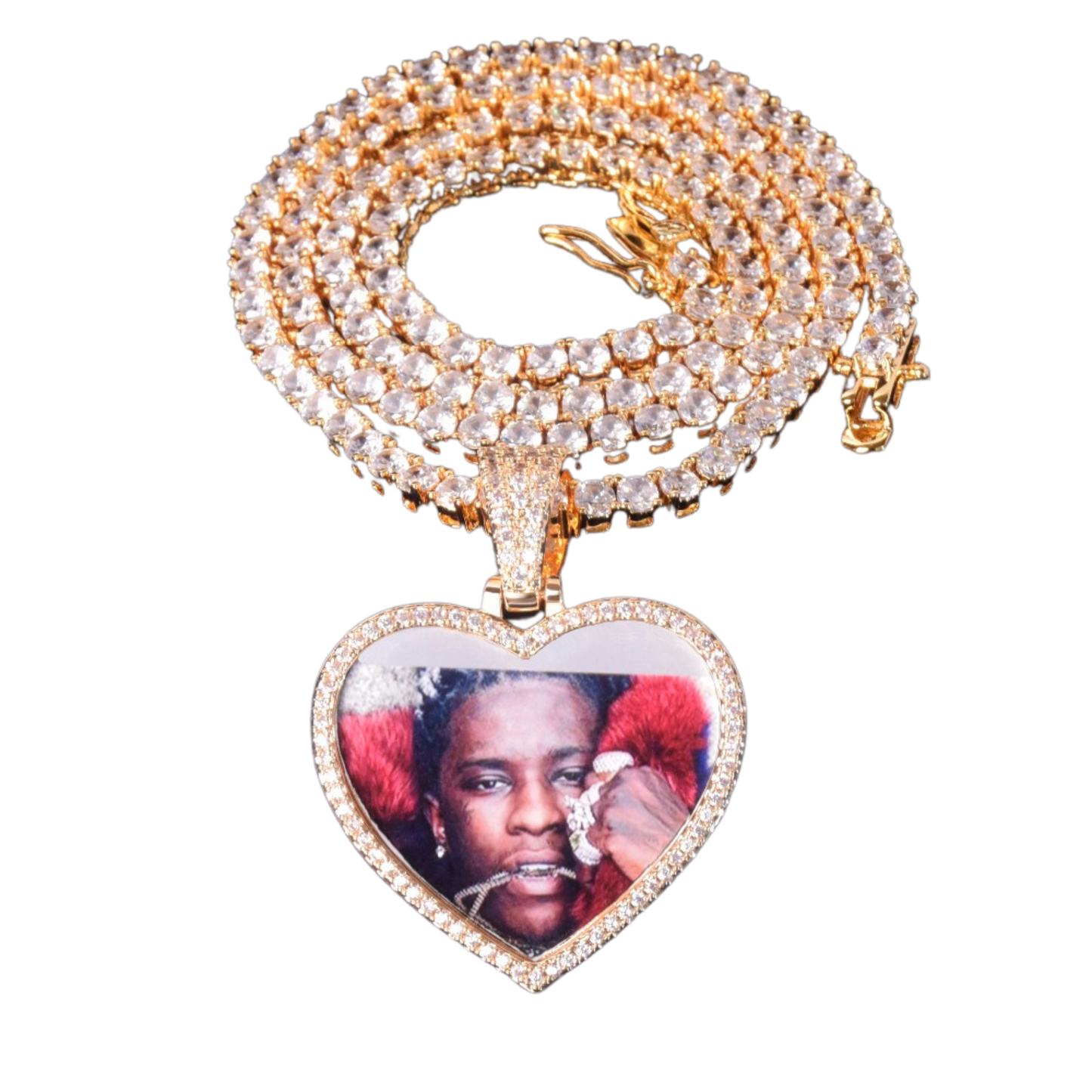 Herz Tennis Bail Solid Back Custom Foto Bild Anhänger Halskette