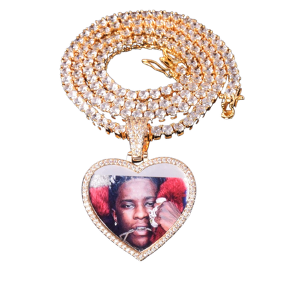Herz Tennis Bail Solid Back Custom Foto Bild Anhänger Halskette