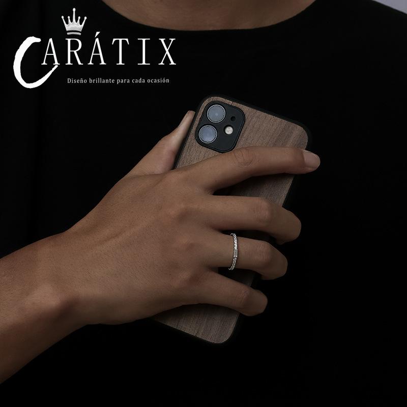 CARÁTIX Square Couple Ring | Plated Unisex Hip Hop Jewelry for Men & Women