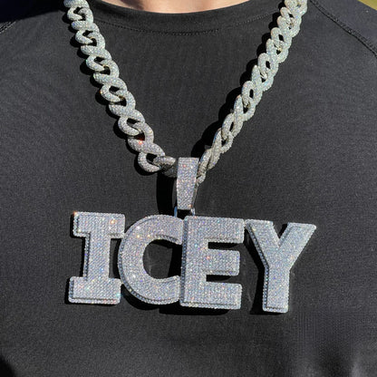 Collar con colgante personalizado con nombre personalizado y dos capas de diseño Lux