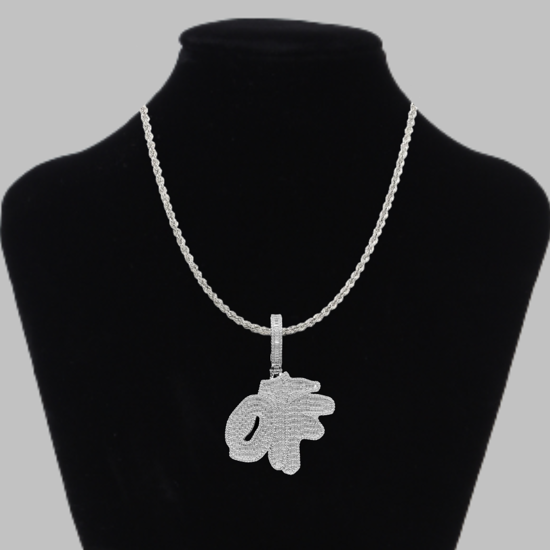 OTF Only The Family Iced Out Letter Diamond Pendant Necklace – Custom Hip Hop Jewelry for Men