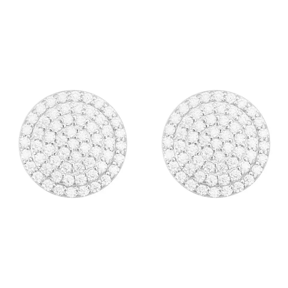 S925 Silver D Color Round Moissanite Hip Hop Stud Earrings - CaratixJewelry