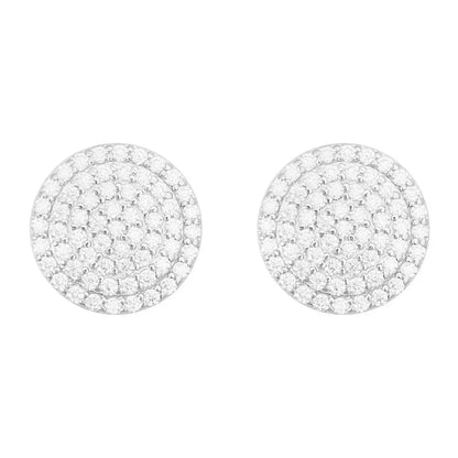S925 Silver D Color Round Moissanite Hip Hop Stud Earrings - CaratixJewelry