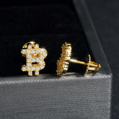 S925 Silver Coin Style Moissanite Hip Hop Hoop Earrings - CaratixJewelry