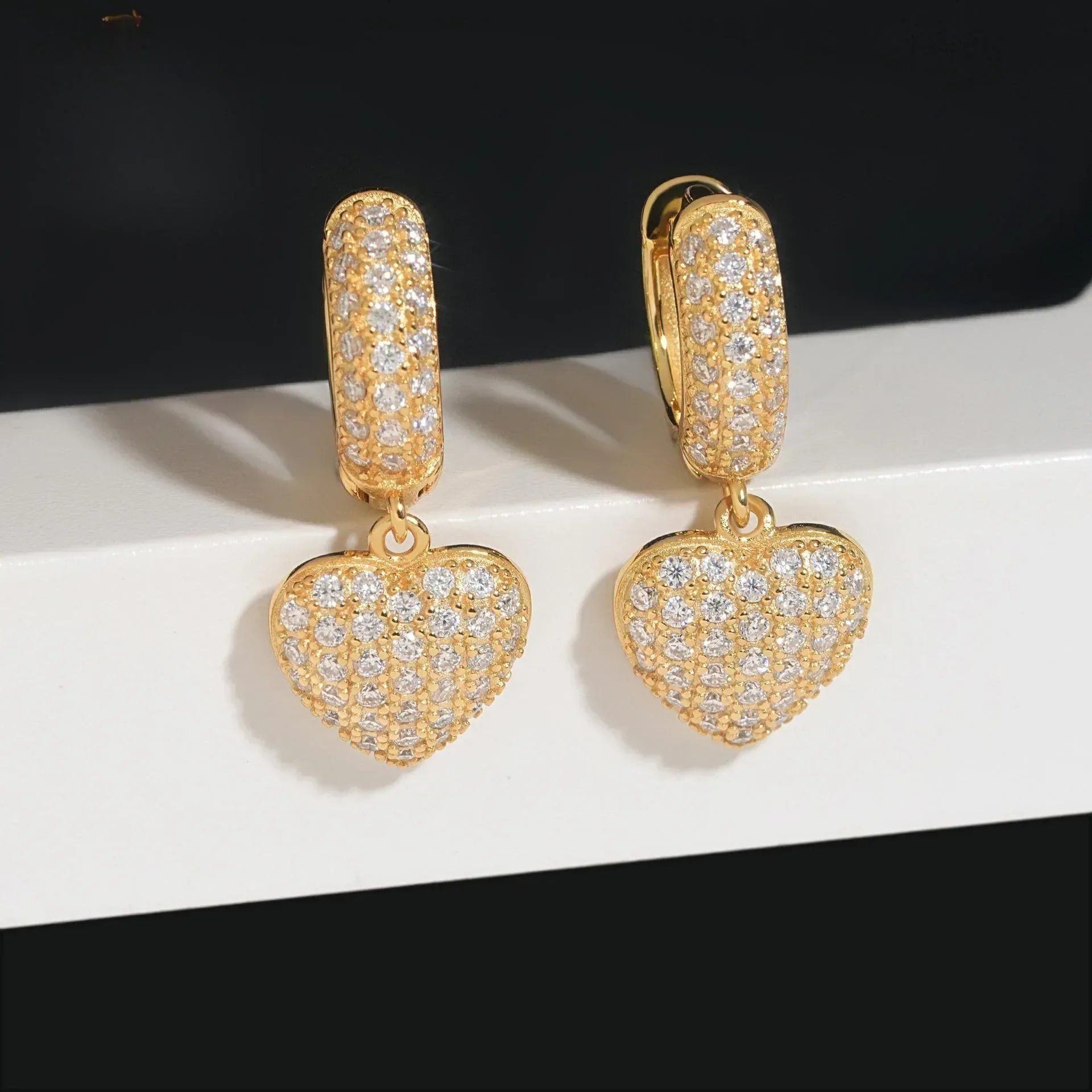 S925 Silver VVS Style Moissanite Heart Look Earrings - CaratixJewelry