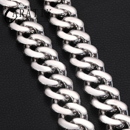 CARÁTIX 20mm Iced Out Cuban Miami Link Chain | CZ Bling Hip Hop Necklace for Men