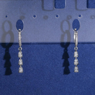 2025 Creative S925 Silver Moissanite Water Drop Look Earrings - CaratixJewelry