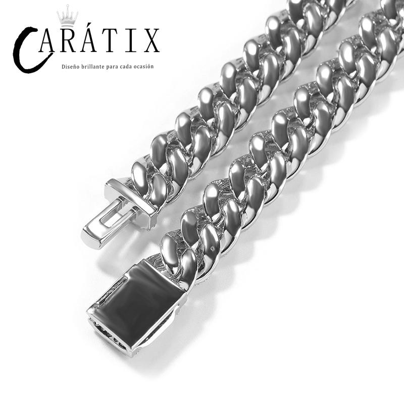 CARÁTIX 9mm Iced Out Cuban Link Chain Necklace – 5A+ CZ Solid Round Hip Hop Bling Jewelry for Men | Rapper Gift