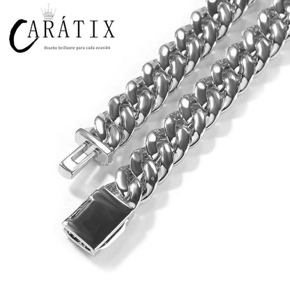 CARÁTIX 9mm Iced Out Cuban Link Chain Necklace – 5A+ CZ Solid Round Hip Hop Bling Jewelry for Men | Rapper Gift