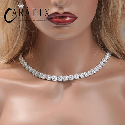 CARÁTIX - Hip Hop AAA+ Cubic Zirconia Paved Bling Iced Out 9mm Tennis Link Chain  Chokers Necklaces for Men Women Unisex Rapper Jewelry Valentine's Day Gift for Men & Girls & Boys Mothers' Day Gift #Springtok
