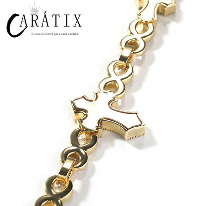 CARÁTIX – Big Cross Infinity Cuban Link Chain Necklace | 5A+ CZ Bling Iced Hip Hop Jewelry for Men