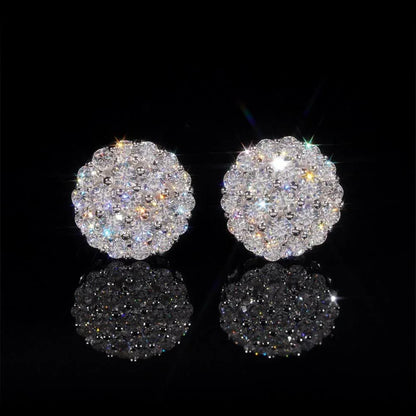 New S925 Silver D Color Moissanite Round Stud Earrings - CaratixJewelry
