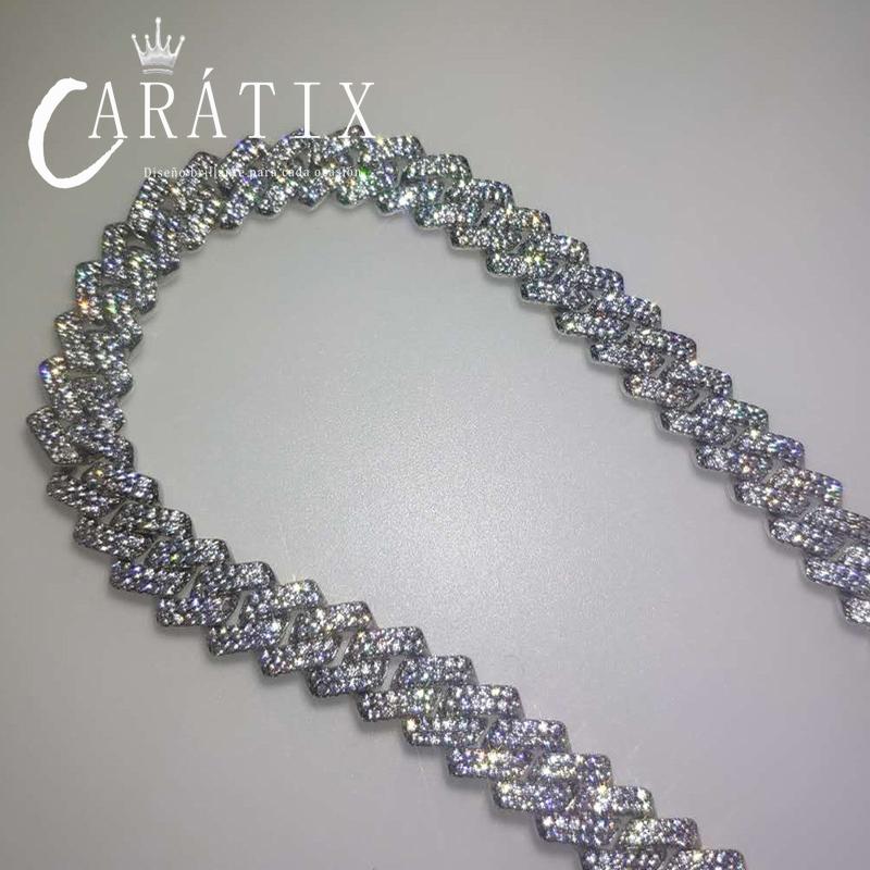 CARÁTIX 7"-26" Miami Curb Cuban Link Chain Necklace – Iced Out CZ Hip Hop Jewelry with Openable Lock for Men & Women