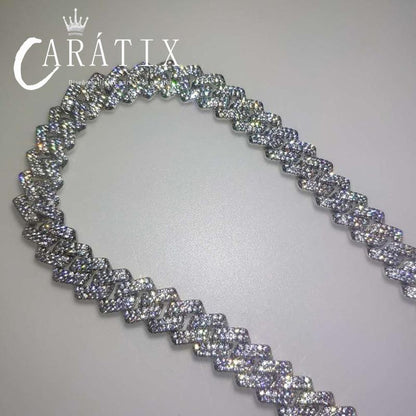 CARÁTIX 7"-26" Miami Curb Cuban Link Chain Necklace – Iced Out CZ Hip Hop Jewelry with Openable Lock for Men & Women