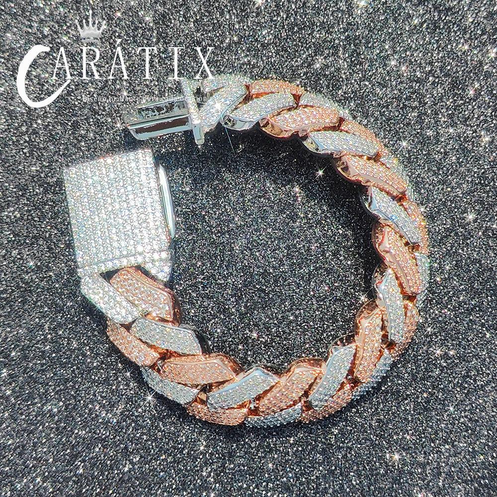 CARÁTIX – 20mm 3-Row Thick Cuban Link Chain Necklace | Bling Iced Hip Hop Jewelry for Men