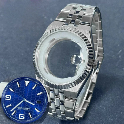 40mm Land-Dweller Watch Case & Dial Kit | Fits NH35 Miyota 8215 | 316L Stainless Steel Automatic Mechanical Case | Custom Iced Out Watch Base | Caratix