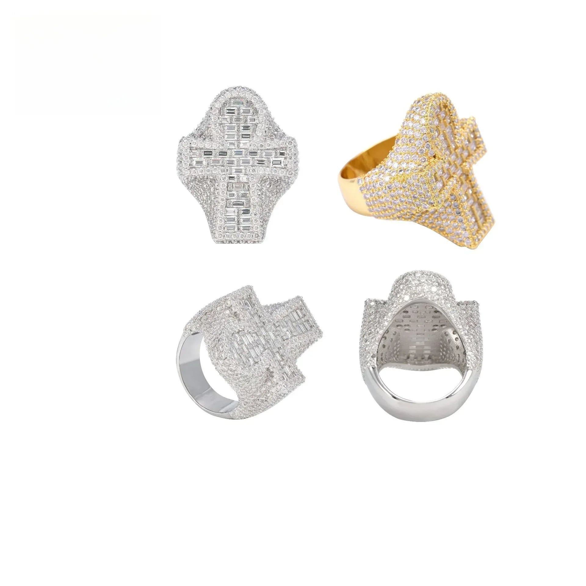 Moissanite Cross Men’s Ring | S925 Silver Iced Out Hip Hop Fashion Jewelry - CaratixJewelry