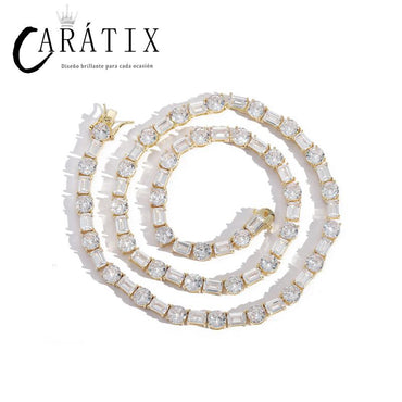 CARÁTIX 6mm Claw Tennis Chain | Square & Round CZ Iced Out Hip Hop Necklace for Men & Women