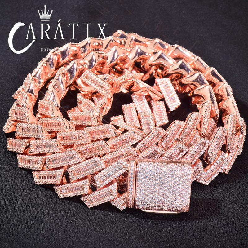 CARÁTIX – Iced Out Rhombus Cuban Link Chain Necklace | Hip Hop CZ Jewelry for Men & Women